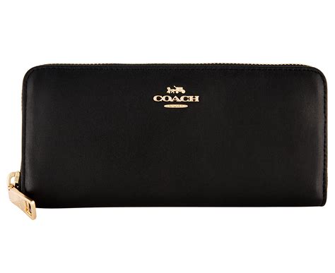 coach wallet black zipper slim